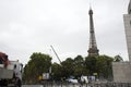 Eiffel Tower or Tour Eiffel is a wrought iron lattice tower on the Champ de Mars in Paris, France Royalty Free Stock Photo