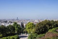 Eiffel Tower and Tour Montparnasse from the Parc de Belleville, Royalty Free Stock Photo