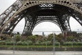 Eiffel Tower or Tour Eiffel is a wrought iron lattice tower on the Champ de Mars in Paris, France Royalty Free Stock Photo