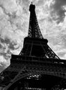 Eiffel Tower under the clouds Royalty Free Stock Photo