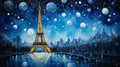 Eiffel Tower skyline background Royalty Free Stock Photo