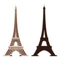 Eiffel Tower vector icons. World famous France tourist attraction symbols. International architectural monument isolated