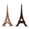 Eiffel Tower vector icons. World famous France tourist attraction symbols. International architectural monument isolated