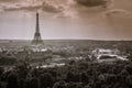 Eiffel tower view from Montparnasse at sunset from above, Paris, France Royalty Free Stock Photo