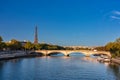 Eiffel tower view from the Pont Alexandre III bridge over the Seine river, Paris. France Royalty Free Stock Photo