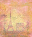 Eiffel tower - vintage abstract card Royalty Free Stock Photo