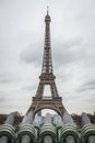 The Eiffel Tower from the water cannons of the Trocadero square in Paris