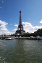 Eiffel Tower, water, reflection, sky, atmosphere of earth
