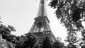 The Eiffel Tower in Paris, France. Lattice, wrought. Royalty Free Stock Photo