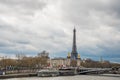 The Eiffel Tower is a wrought-iron lattice tower on the Champ de Mars in Paris Royalty Free Stock Photo