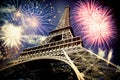 Eiffel tower & x28;Paris, France& x29; with fireworks