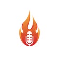 Hot Podcast logo design vector illustration memorable modern