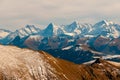 Peaks of Eiger, Monch and Jungfrau seen from Kaiseregg Peak, Swiss Alps and Prealps