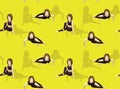 Eight Angle Pose Yoga Manga Cartoon Vector Seamless Background Wallpaper-01