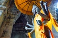 Eight-armed statue of the Hindu God Shiva inside Angkor Wat, Siem Reap, Cambodia Royalty Free Stock Photo