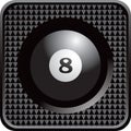 Eight ball in black checkered web button Royalty Free Stock Photo