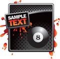 Eight ball on black halftone banner Royalty Free Stock Photo