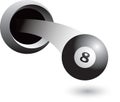 Eight ball coming out of hole Royalty Free Stock Photo