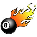 Eight ball with Flames Royalty Free Stock Photo