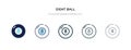 Eight ball icon in different style vector illustration. two colored and black eight ball vector icons designed in filled, outline Royalty Free Stock Photo