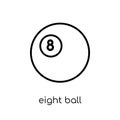 eight ball icon. Trendy modern flat linear vector eight ball icon on white background from thin line Arcade collection, outline v