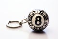 Eight Ball Keychain with a Transparent Background