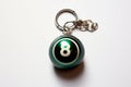 Eight Ball Keychain with a Transparent Background