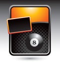 Eight ball on orange stylized banner Royalty Free Stock Photo