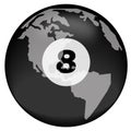 Eight ball over earth Royalty Free Stock Photo