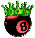 Eight Ball Pool Crown vector illustration design