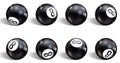 Eight Ball. Set of realistic 8 ball. Isolated on a white background. Vector illustration billiards Royalty Free Stock Photo