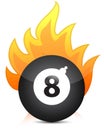 Eight billiard ball in fire Royalty Free Stock Photo