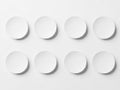 Eight circular objects isolated on white background Royalty Free Stock Photo
