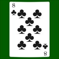 Eight clubs. Card suit icon , playing cards symbols