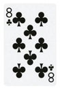 Eight of Clubs playing card - isolated on white