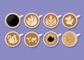 eight coffee cups