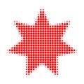 Eight Corner Star Halftone Dotted Icon
