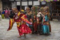 Dungtam masked dance , dance of wrathful deities , Prakar Lhakhang , Bumthang , central Bhutan Royalty Free Stock Photo