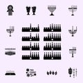The eight days of Hanukah icon. Hanukkah icons universal set for web and mobile
