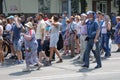 Khabarovsk. Russia. Russian Far East. July 18, 2020. People applaud protesters in support of the arrested governor of the Khabarov