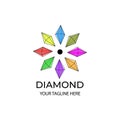 eight diamonds vector logo minimalist illustration Royalty Free Stock Photo