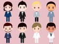 Different International Eight Cartoon Bridegroom