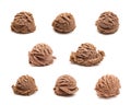 Eight Different Scoops of Chocolate Ice Cream