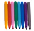 Eight different soft-tip pen Royalty Free Stock Photo