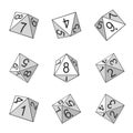 Eight faces dice set Royalty Free Stock Photo