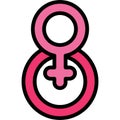 Eight with Femaile gender symbol icon, International Women`s Day related vector