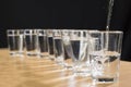 Eight glasses of water a day - ocho vasos de agua Royalty Free Stock Photo