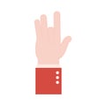 Eight hand sign language flat style icon vector design Royalty Free Stock Photo