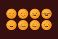 eight happy faces