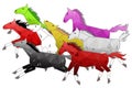 Eight Horses art, isolated